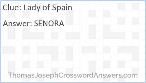 lady of spain crossword